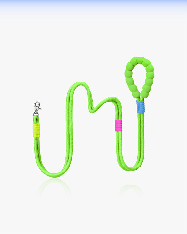 Marshmallow Standard Dog Leash - Lemon Green