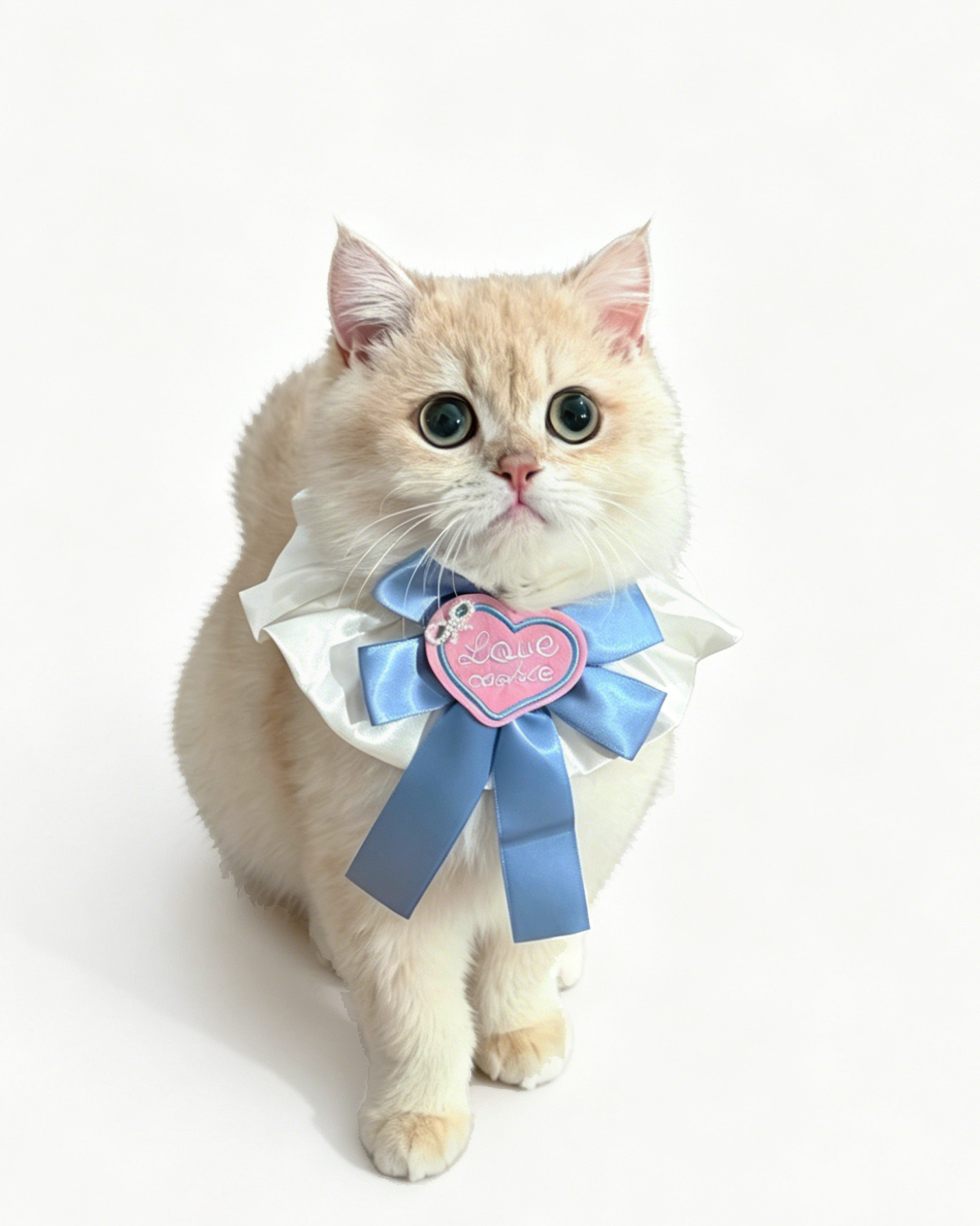 Heart Bow Pet Collar Bib
