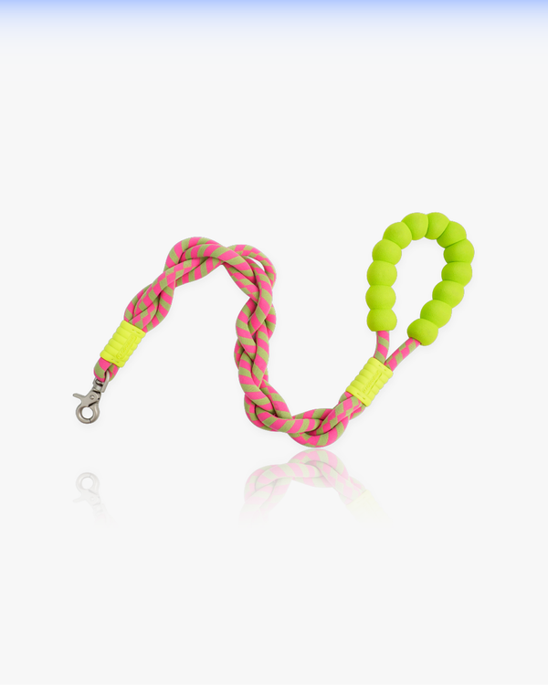 Marshmallow twisted dog leash-Pop Red